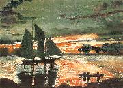 Winslow Homer Sunset Fires china oil painting artist